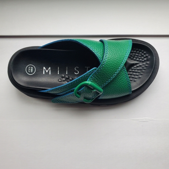 NWT Free People E8 Miista Lacey Lug Slip On Sandals Green - Picture 2 of 13